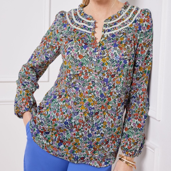Talbots Tops - TALBOTS BUOYANT DITSY POPOVER sz 2X